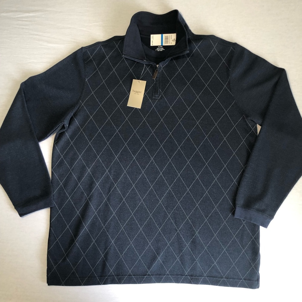 Haggar Half Zip Sweater Navy XL NWT